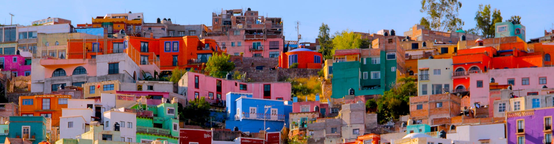 South America colorful houses on a hillside